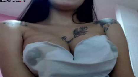 Sexy Latina Teen Soaking Her Top With Breast Milk