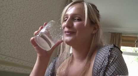 Milf Lactating Glass - Lactating MILF Drinking Breast Milk From a Glass - MilkPornTube