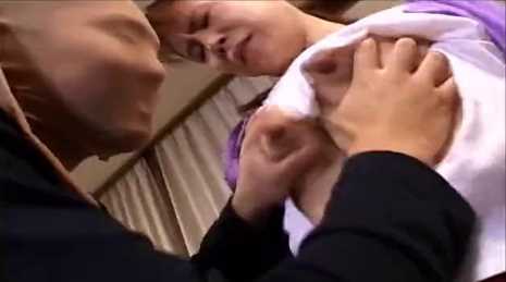 Husband Breastfeeding From Japanese Lactating Wife
